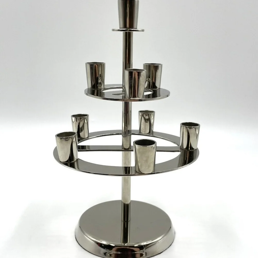 Elegant Crate and Barrel Candelabra Chrome/Nickel Table Centerpiece - Used Once.